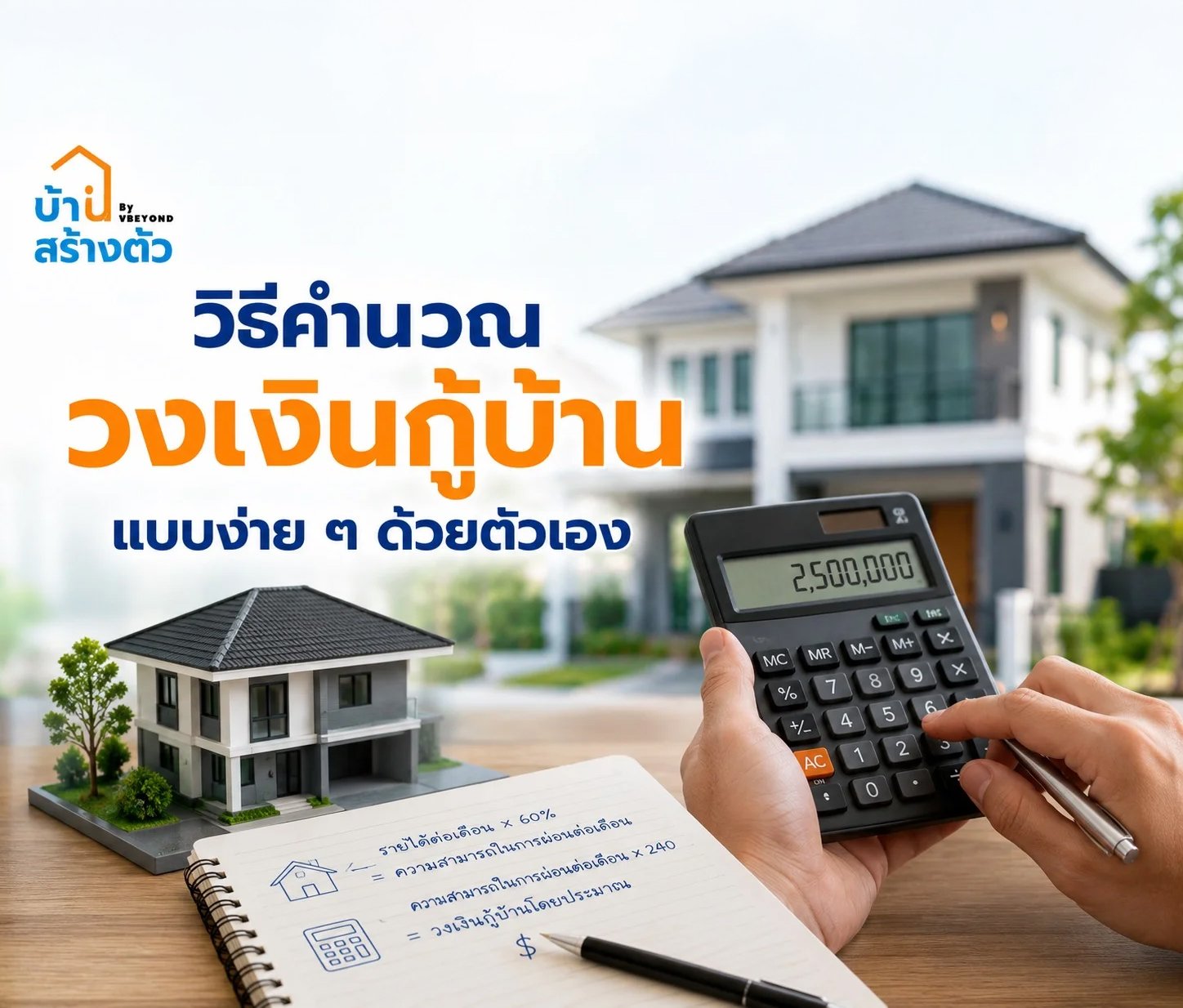 วิธีคำนวณวงเงินกู้บ้านแบบง่าย ๆ ด้วยตัวเอง ก่อนยื่นกู้จริง