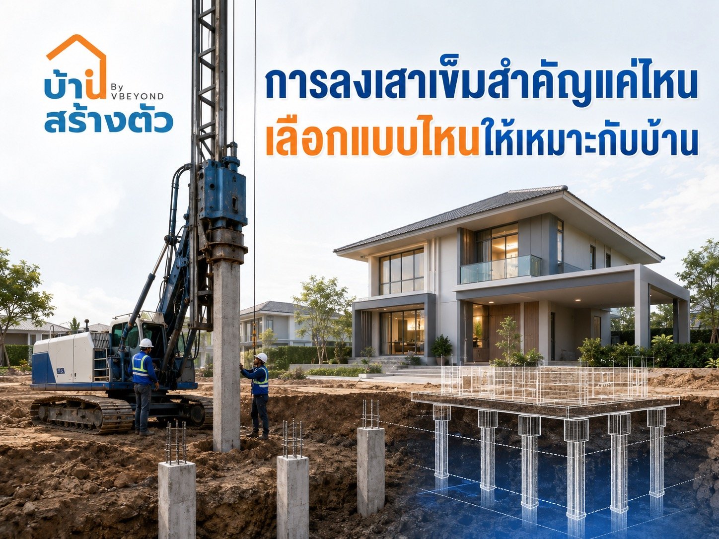 การลงเสาเข็มสำคัญแค่ไหน เลือกแบบไหนให้เหมาะกับบ้าน