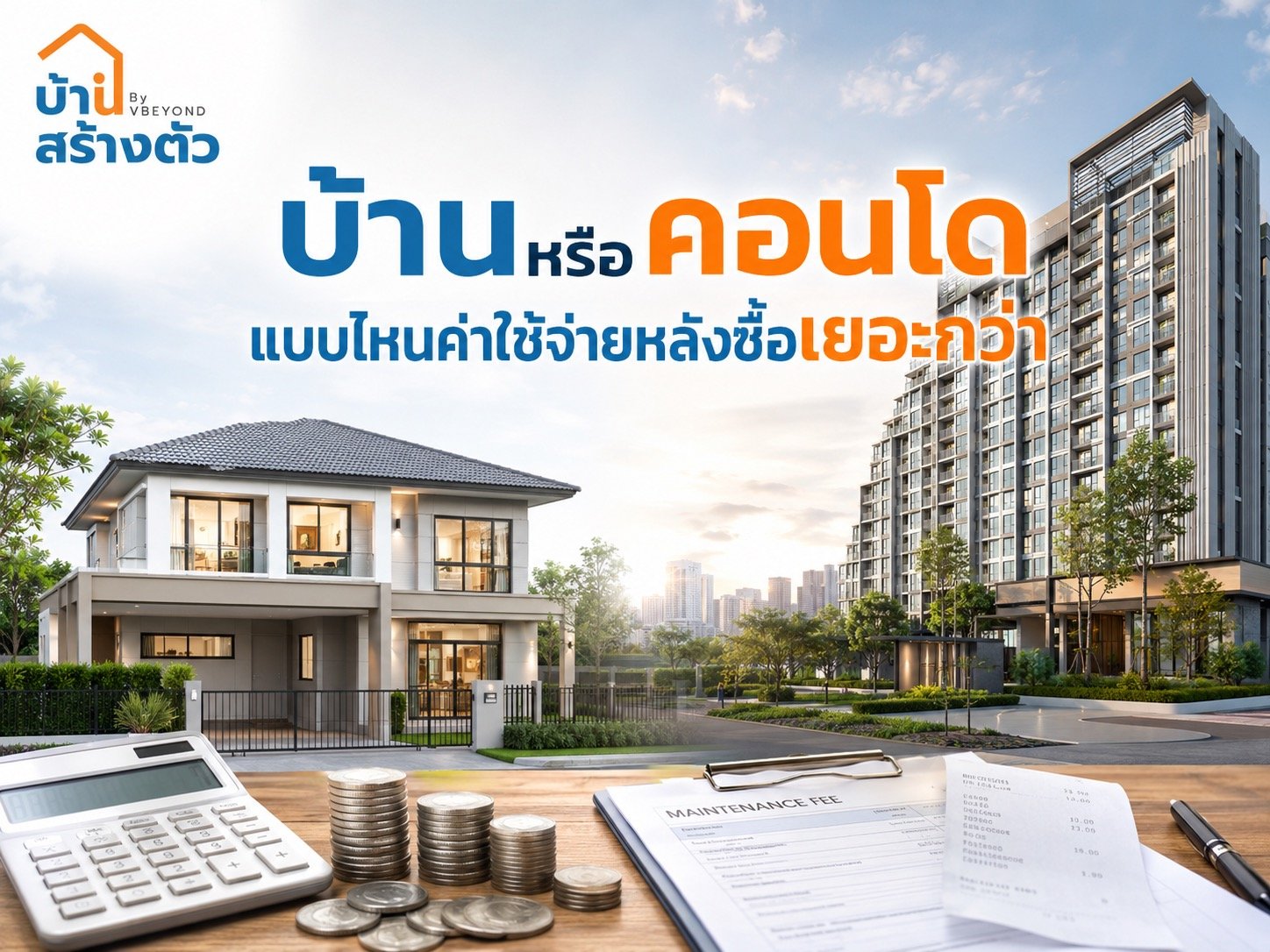 บ้านหรือคอนโด แบบไหนค่าใช้จ่ายหลังซื้อเยอะกว่า? เช็กให้ชัดก่อนตัดสินใจ